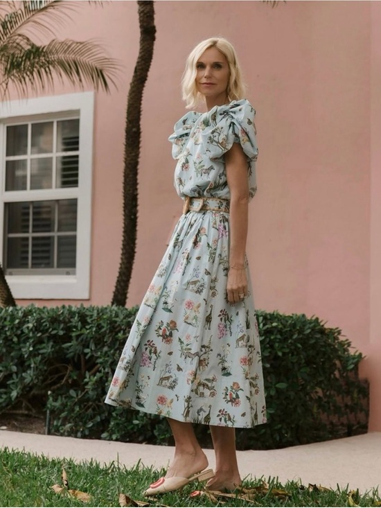 ANTONIO MELANI Dresses & Skirts - NWT Antonio Melani x Jennifer Sumko Belted Skirt Size 8 Toile Print